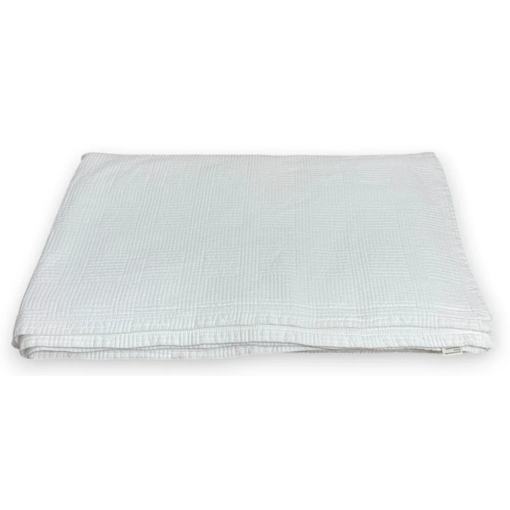 LL Bean Vintage Matelasse Coverlet Quilt Bedspread White King Portugal Textured